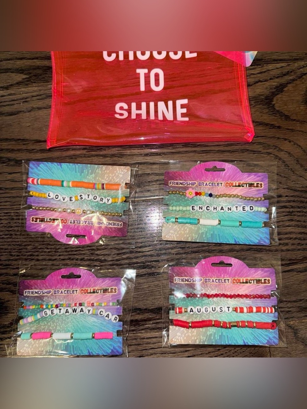 Taylor Swift Friendship bracelet collectibles with bag
